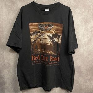 Vintage Brooks & Dunk Red Dirt Road Country Music Band T-Shirt Adult Size XL VTG